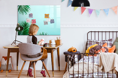 Decoratief glazen wandbord beschrijfbaar en magnetisch Groene poster voor foto's en notities