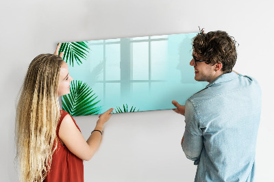 Decoratief glazen wandbord beschrijfbaar en magnetisch Groene poster voor foto's en notities