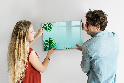Decoratief glazen wandbord beschrijfbaar en magnetisch Groene poster voor foto's en notities