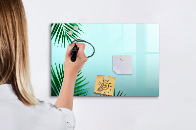 Decoratief glazen wandbord beschrijfbaar en magnetisch Groene poster voor foto's en notities