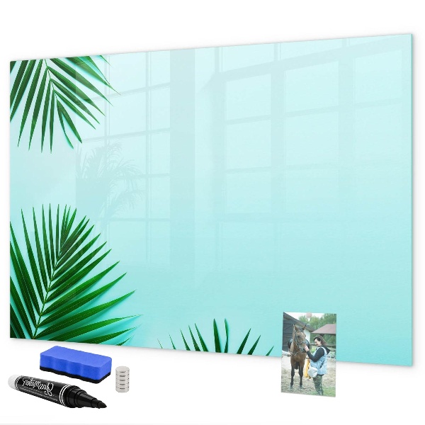 Decoratief glazen wandbord beschrijfbaar en magnetisch Groene poster voor foto's en notities