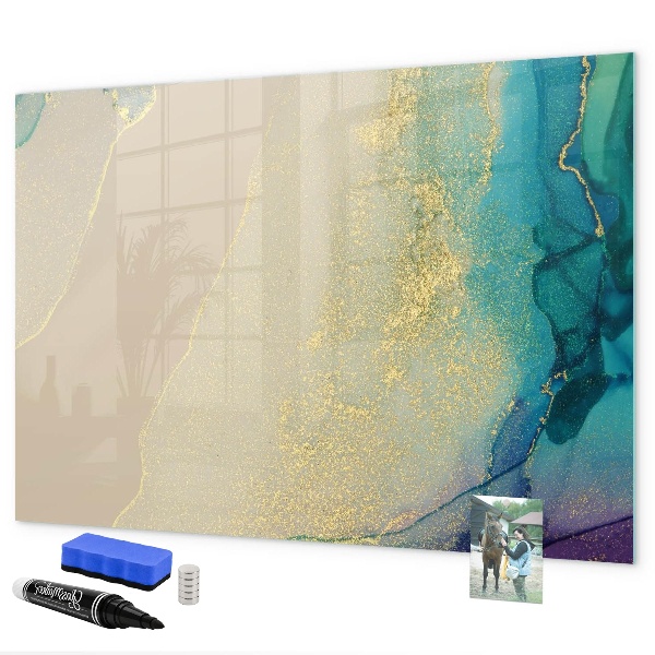 Memobord van glas met print inclusief neodymium magneten Een stijlvol bord voor notities en foto's