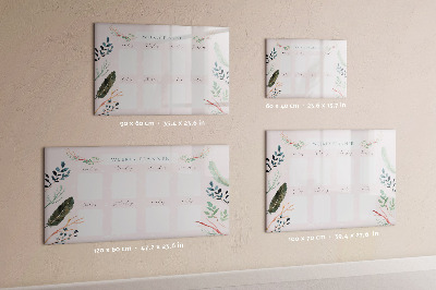 Memobord van glas met print inclusief neodymium magneten Weekplanner met ruimte voor foto's