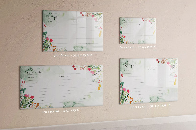 Memobord van glas met print inclusief neodymium magneten Een recept voor herinneringen en inspiratie.