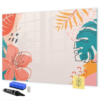 Decoratief glazen wandbord beschrijfbaar en magnetisch Prikbord voor creatieve herinneringen