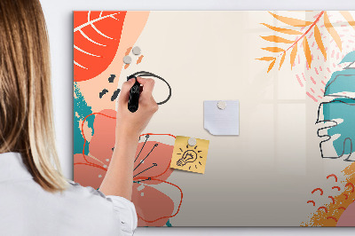 Decoratief glazen wandbord beschrijfbaar en magnetisch Prikbord voor creatieve herinneringen