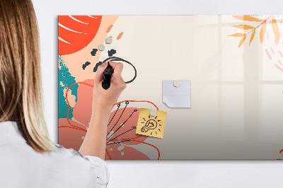 Decoratief glazen wandbord beschrijfbaar en magnetisch Prikbord voor creatieve herinneringen