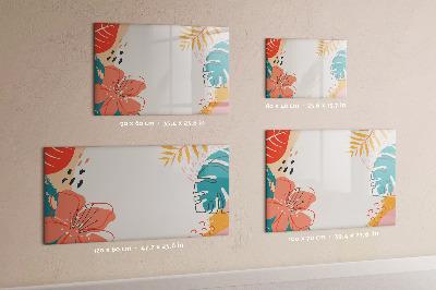 Decoratief glazen wandbord beschrijfbaar en magnetisch Prikbord voor creatieve herinneringen