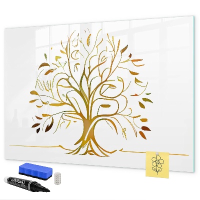 Memobord van glas met print inclusief neodymium magneten Herinneringsboom met foto's en notities