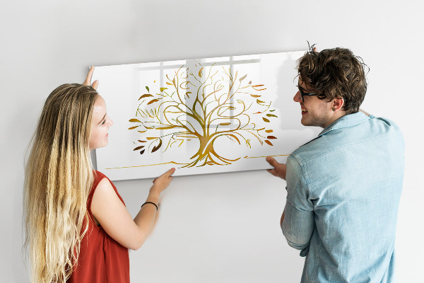 Memobord van glas met print inclusief neodymium magneten Herinneringsboom met foto's en notities