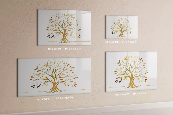 Memobord van glas met print inclusief neodymium magneten Herinneringsboom met foto's en notities