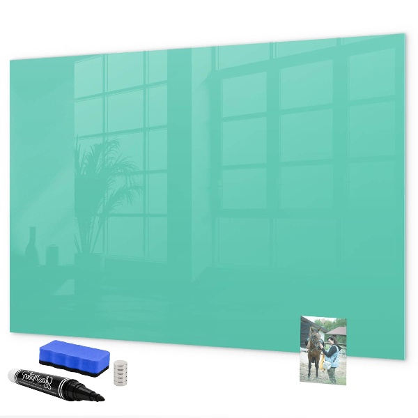 Memobord van glas met print inclusief neodymium magneten Een kleurrijk prikbord voor notities en foto's