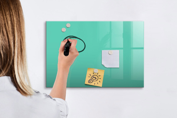Memobord van glas met print inclusief neodymium magneten Een kleurrijk prikbord voor notities en foto's