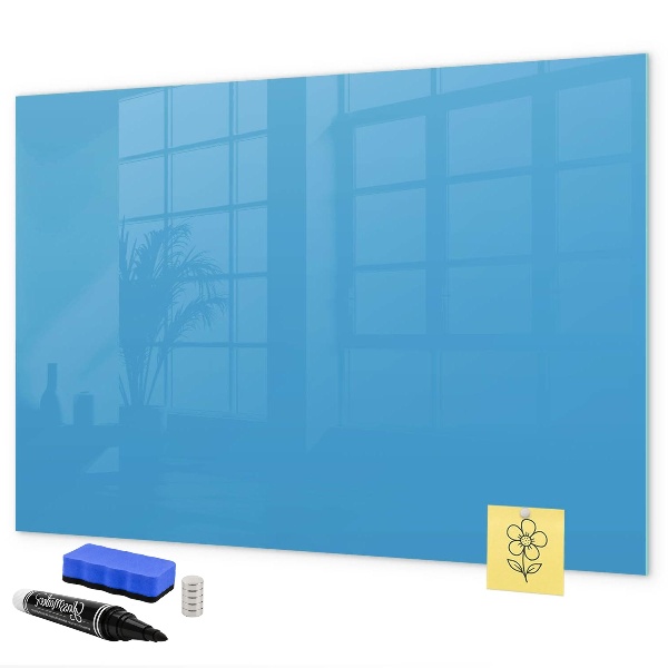 Decoratief glazen wandbord beschrijfbaar en magnetisch Een kleurrijk prikbord voor notities en foto's