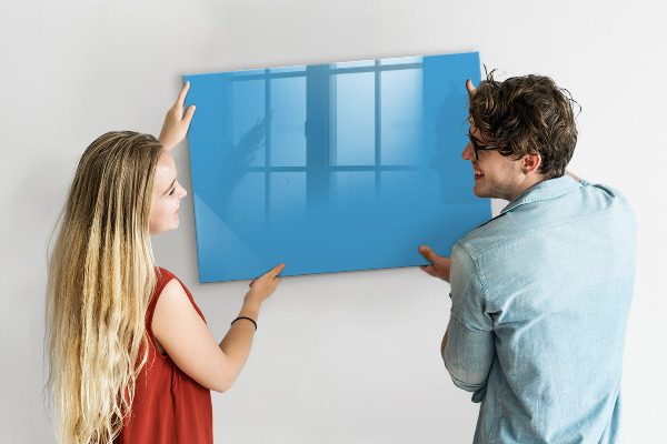 Decoratief glazen wandbord beschrijfbaar en magnetisch Een kleurrijk prikbord voor notities en foto's