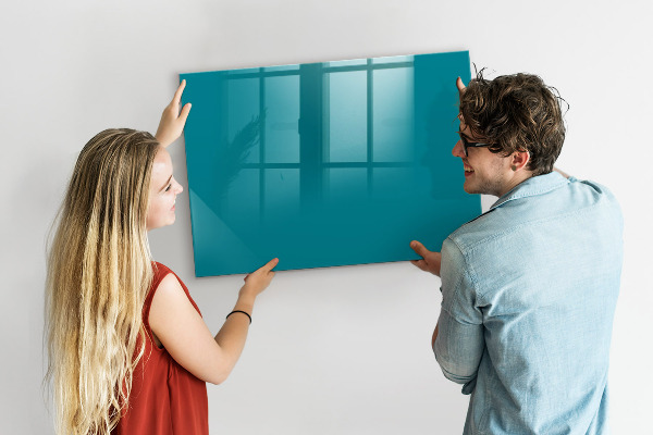 Memobord van glas met print inclusief neodymium magneten Een kleurrijk prikbord voor notities en foto's
