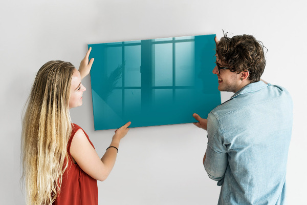 Memobord van glas met print inclusief neodymium magneten Een kleurrijk prikbord voor notities en foto's