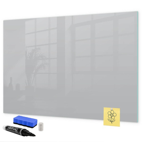 Decoratief glazen wandbord beschrijfbaar en magnetisch Een praktisch prikbord voor notities en foto's.