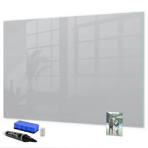 Decoratief glazen wandbord beschrijfbaar en magnetisch Een praktisch prikbord voor notities en foto's.