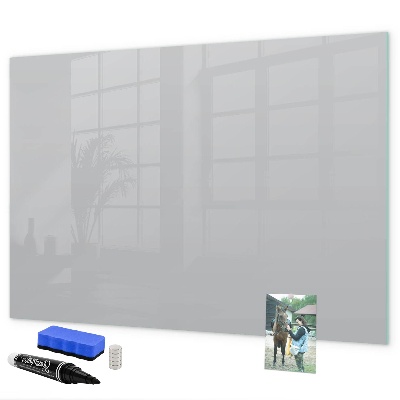 Decoratief glazen wandbord beschrijfbaar en magnetisch Een praktisch prikbord voor notities en foto's.