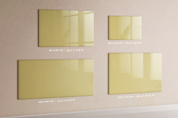 Decoratief glazen wandbord beschrijfbaar en magnetisch Een knusse plek voor herinneringen en aantekeningen.