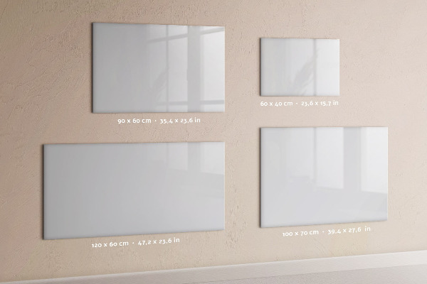 Memobord van glas met print inclusief neodymium magneten Een praktisch prikbord voor notities en foto's.