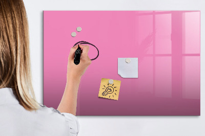 Memobord van glas met print inclusief neodymium magneten Roze prikbord voor notities en foto's