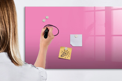 Memobord van glas met print inclusief neodymium magneten Roze prikbord voor notities en foto's