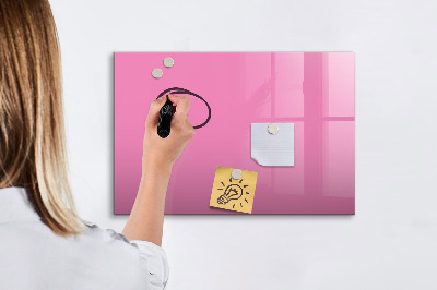 Memobord van glas met print inclusief neodymium magneten Roze prikbord voor notities en foto's