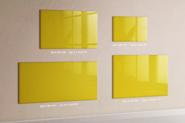 Decoratief glazen wandbord beschrijfbaar en magnetisch Een kleurrijk prikbord voor notities en foto's