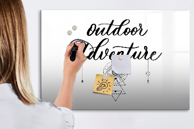Memobord van glas met print inclusief neodymium magneten Buitenavonturen