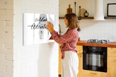 Memobord van glas met print inclusief neodymium magneten Buitenavonturen