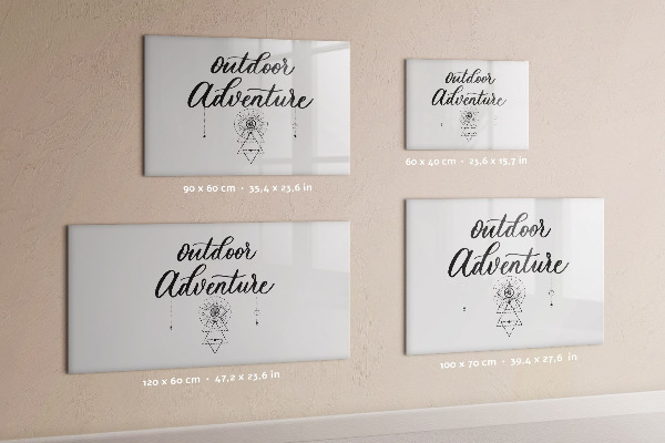 Memobord van glas met print inclusief neodymium magneten Buitenavonturen