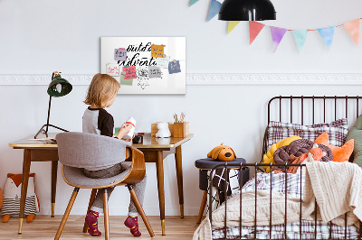 Memobord van glas met print inclusief neodymium magneten Buitenavonturen