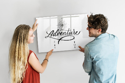 Decoratief glazen wandbord beschrijfbaar en magnetisch Modern prikbord voor foto's en notities