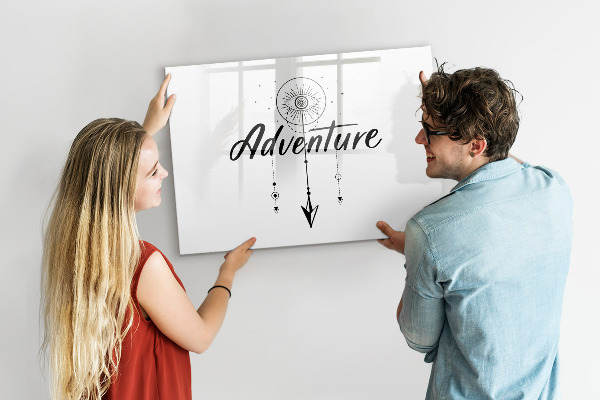 Memobord van glas met print inclusief neodymium magneten Creatief moodboard voor het presenteren van herinneringen