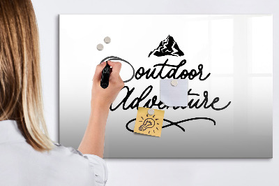 Memobord van glas met print inclusief neodymium magneten Een prikbord voor creatieve notities en foto's.