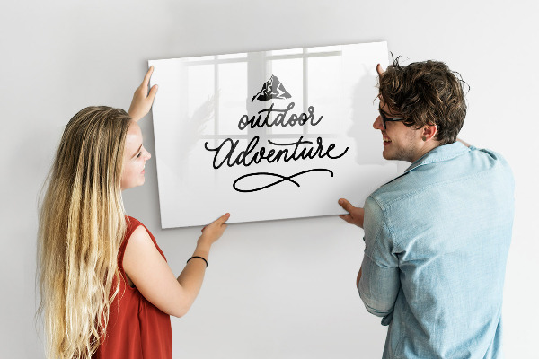 Memobord van glas met print inclusief neodymium magneten Een prikbord voor creatieve notities en foto's.