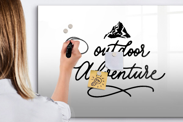 Memobord van glas met print inclusief neodymium magneten Een prikbord voor creatieve notities en foto's.