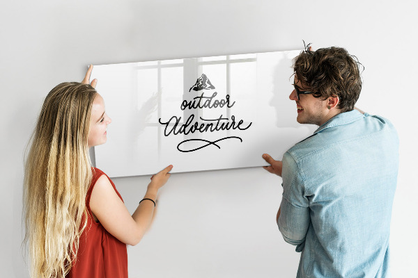 Memobord van glas met print inclusief neodymium magneten Een prikbord voor creatieve notities en foto's.