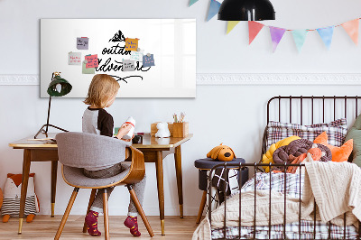 Memobord van glas met print inclusief neodymium magneten Een prikbord voor creatieve notities en foto's.