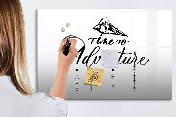 Decoratief glazen wandbord beschrijfbaar en magnetisch Creatief fotopresentatiebord