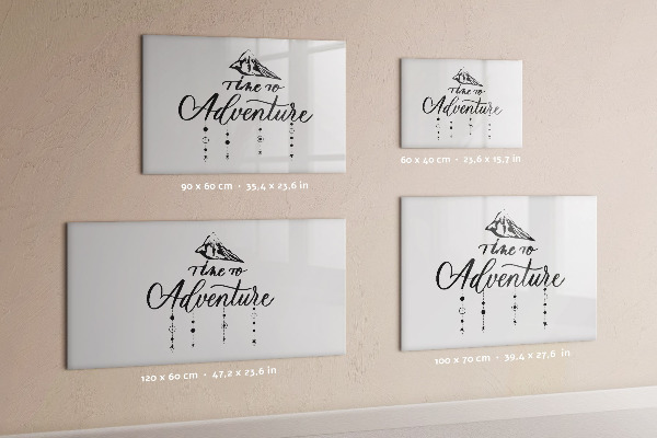 Decoratief glazen wandbord beschrijfbaar en magnetisch Creatief fotopresentatiebord