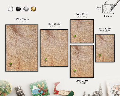Wandbord voor magneten in een zwarte lijst Steenstructuur