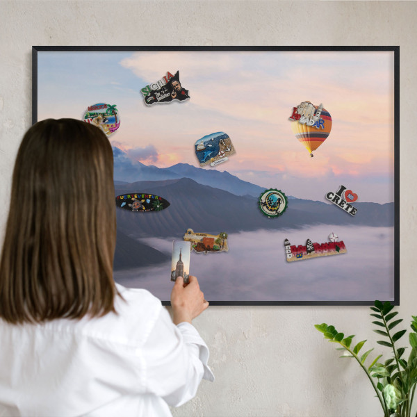 Wandbord voor magneten in een zwarte lijst Hemelreis