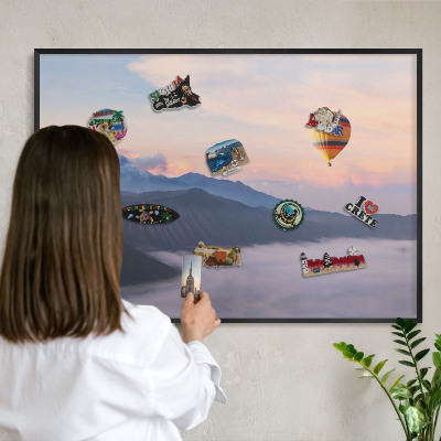 Wandbord voor magneten in een zwarte lijst Hemelreis