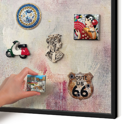 Metalen bord voor magneten met zwarte lijst Pastel abstractie