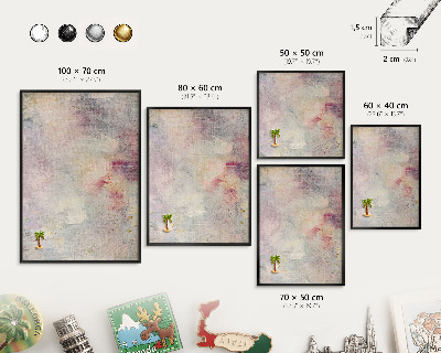 Metalen bord voor magneten met zwarte lijst Pastel abstractie