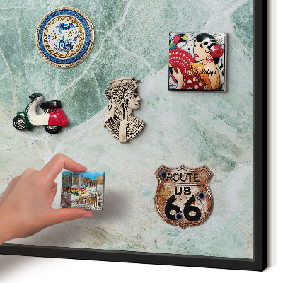 Wandbord voor magneten in een zwarte lijst Groene texturen