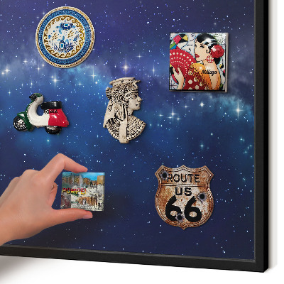 Wandbord voor magneten in een zwarte lijst Sterrenruimte